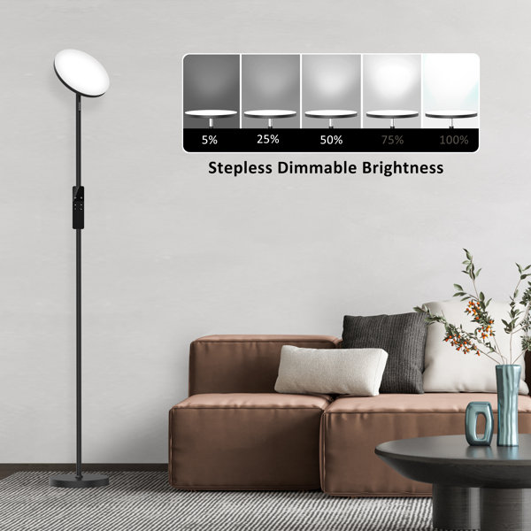 Orren Ellis Voleta 70" LED Torchiere Floor Lamp With Remote Control